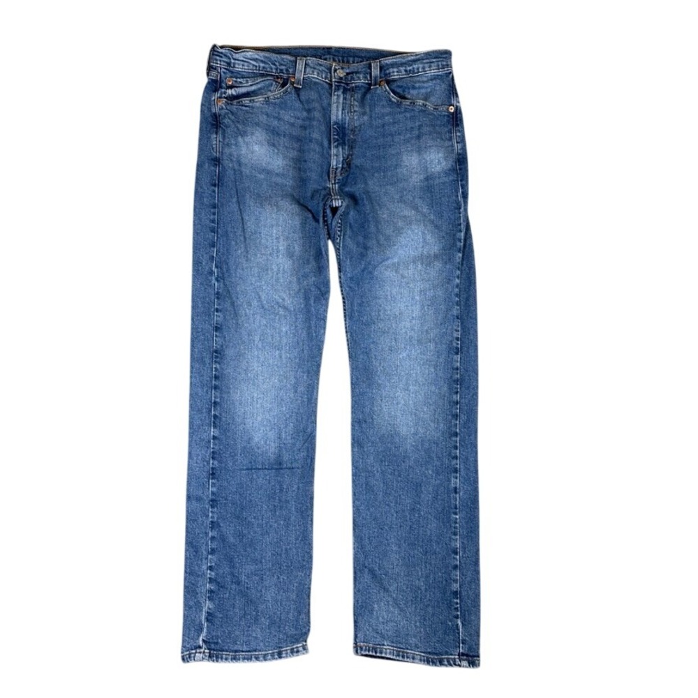 Levis Mens Straight Leg Jeans Medium Wash Blue Denim 35x31